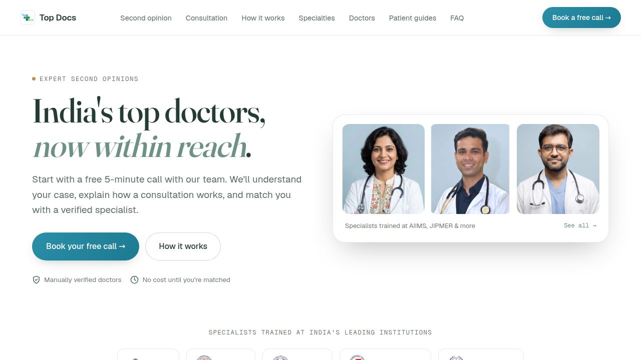 Top Docs | Online Specialist Consultations and Second Opinions